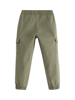 Lindex Kids' Cotton Blend Cargo Trousers, Lt Dusty Khaki - view 2, Lt Dusty Khaki