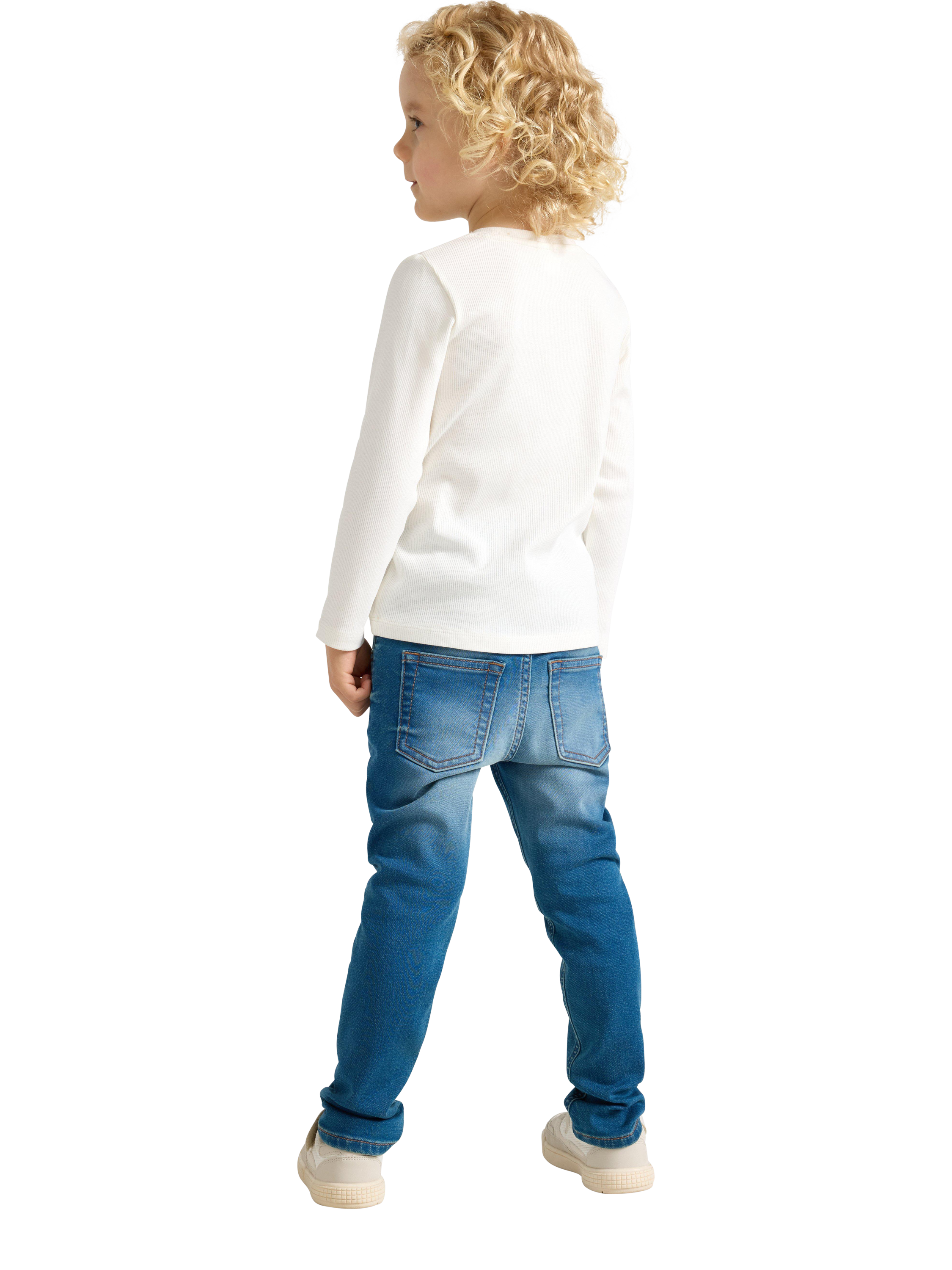 Product image 2 of 6, which shows Lindex Kids' Regular Slim Leg Jeans, Blue, 4-5 years