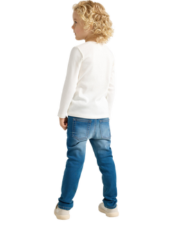 Lindex Kids' Regular Slim Leg Jeans, Blue - view 2, Blue