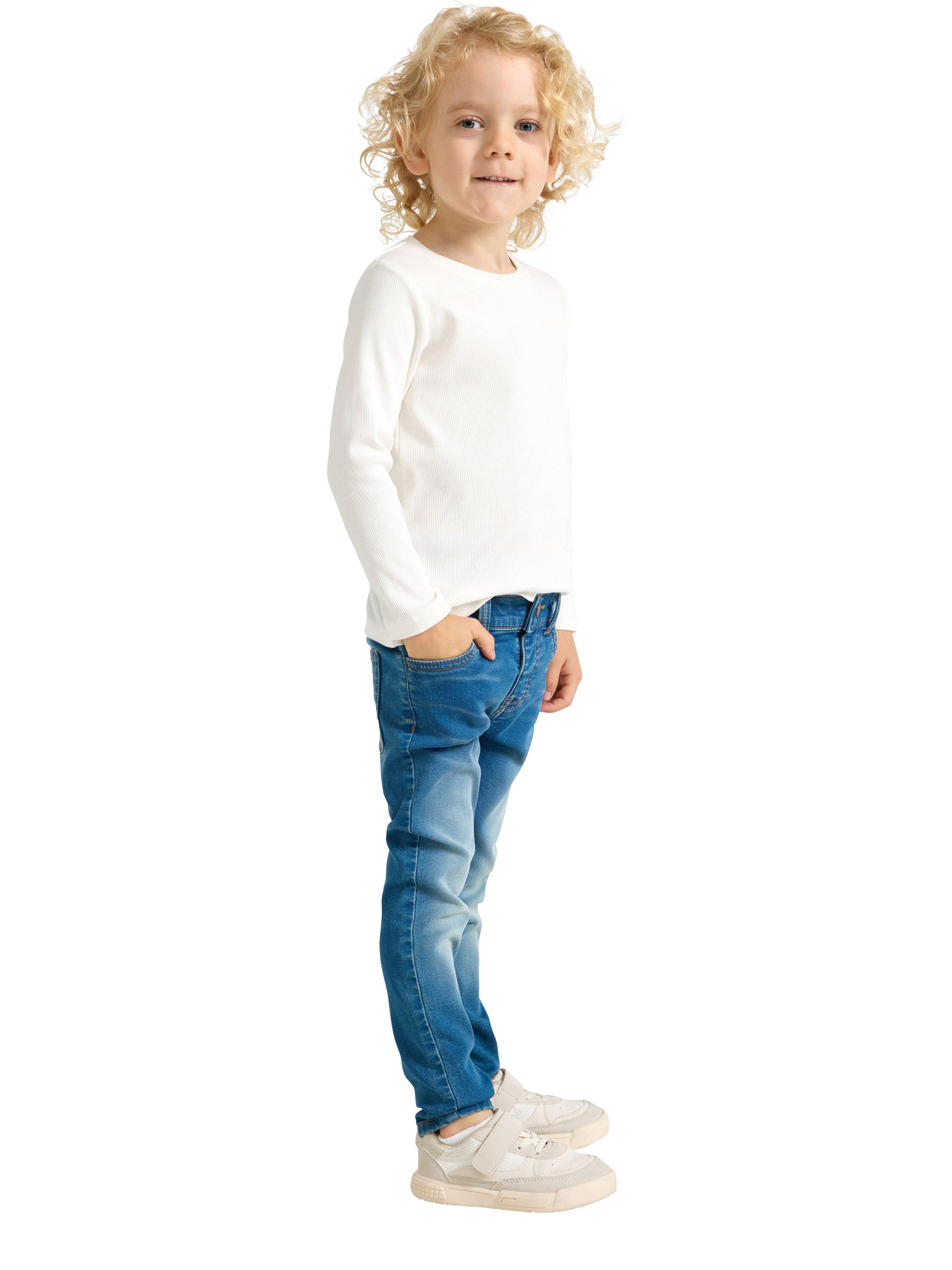 Product image 3 of 6, which shows Lindex Kids' Regular Slim Leg Jeans, Blue, 4-5 years