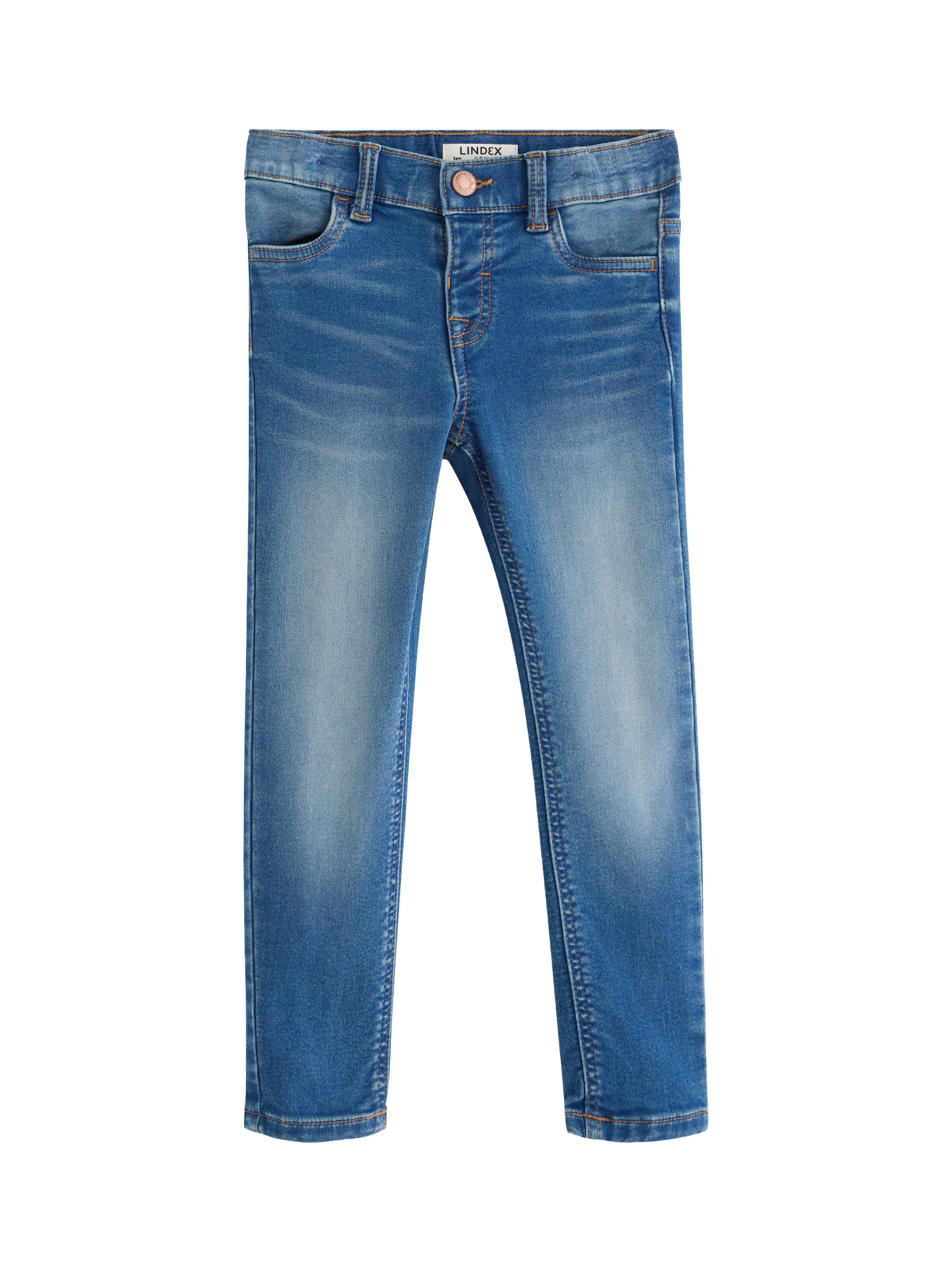 Product image 4 of 6, which shows Lindex Kids' Regular Slim Leg Jeans, Blue, 4-5 years
