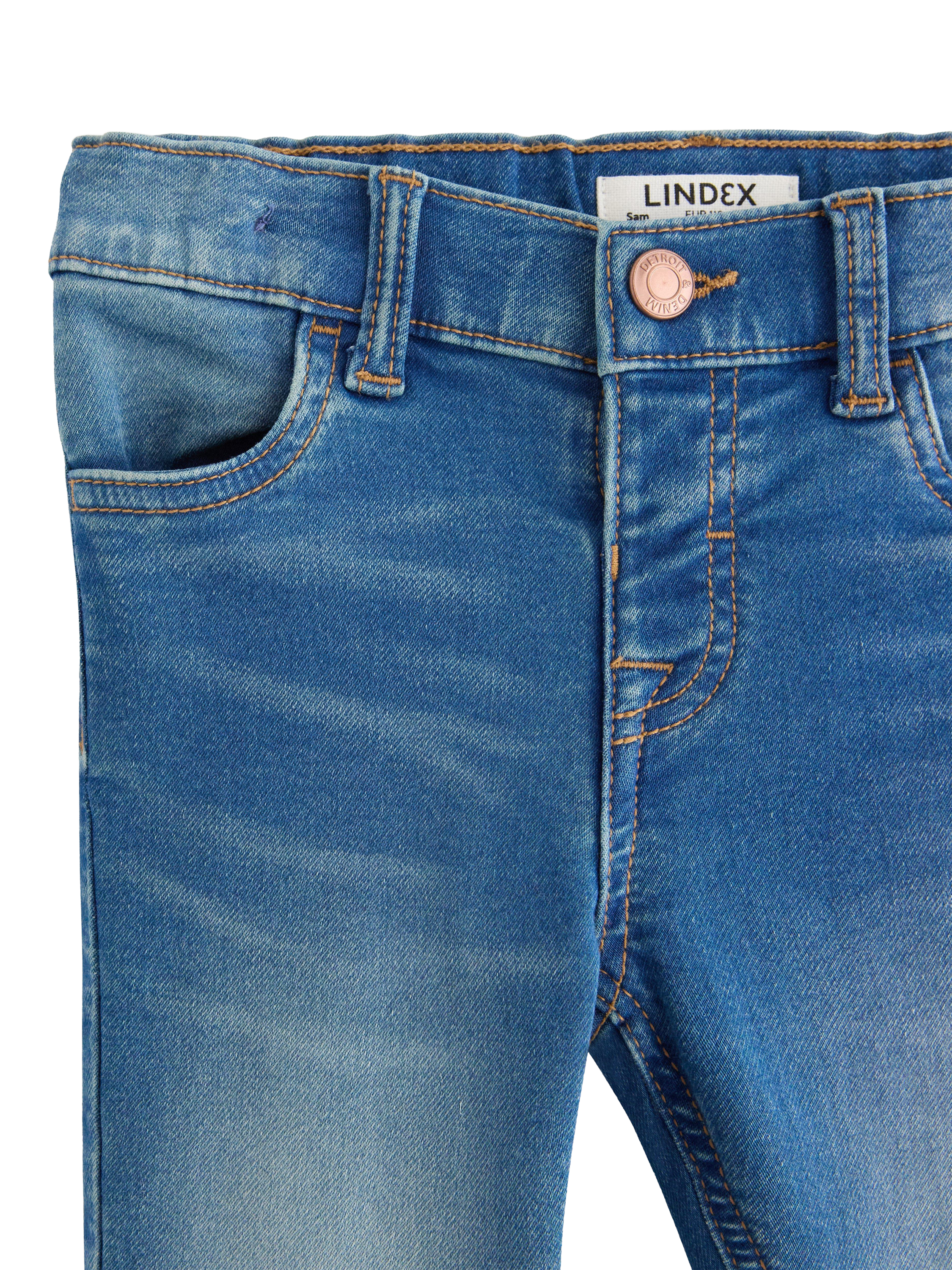 Product image 6 of 6, which shows Lindex Kids' Regular Slim Leg Jeans, Blue, 4-5 years