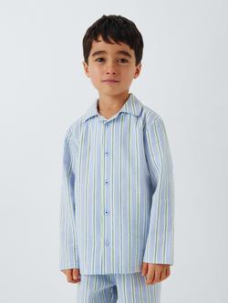 John Lewis Kids' Pinstripe Pyjamas, Blue, Blue