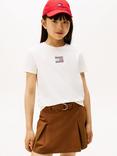 Tommy Hilfiger Kids' Rhinestone Flag T-Shirt, Ivory Silk