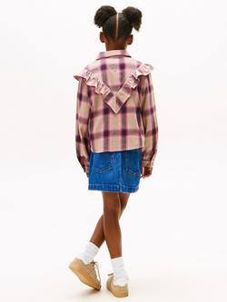 Tommy Hilfiger Kids' Cotton Check Ruffle Blouse - view 2, Malted Milk