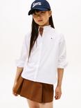 Tommy Hilfiger Kids' Cotton Long Sleeved Ruffle Shirt, White