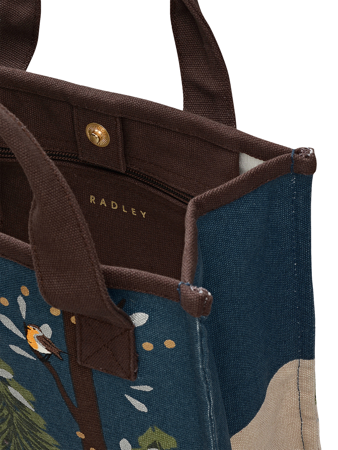 Product image 3 of 4, which shows Radley Winter Tales Canvas Grab Bag, Teal/Multi