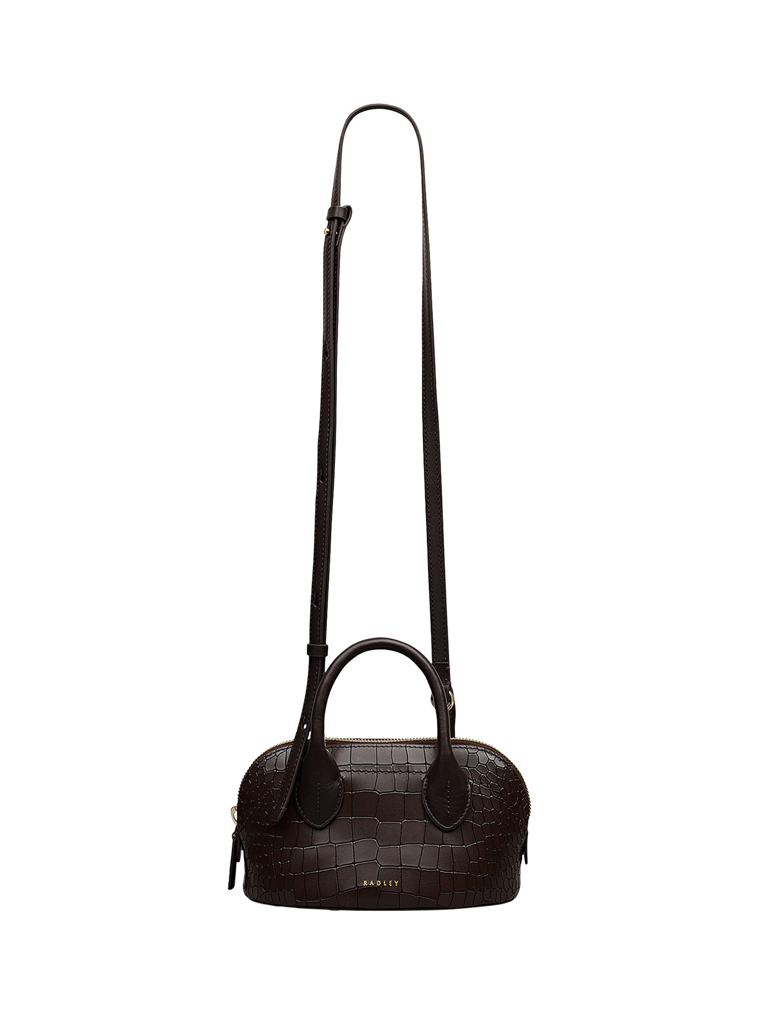 Product image 1 of 6, which shows Radley The Muriel Micro Grab Bag, Dark Oak, One Size