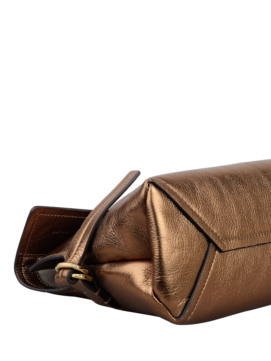 Product image 6 of 7, which shows Radley Fleet Street Metallic Leather Clutch Bag, Olive Gold