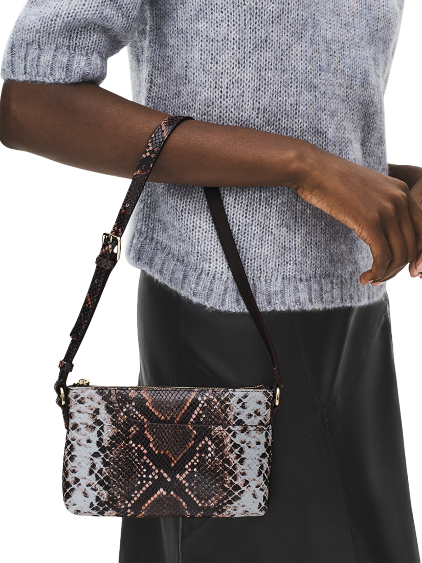 Product image 6 of 6, which shows Radley Pockets Mini Leather Shoulder Bag, Carmine