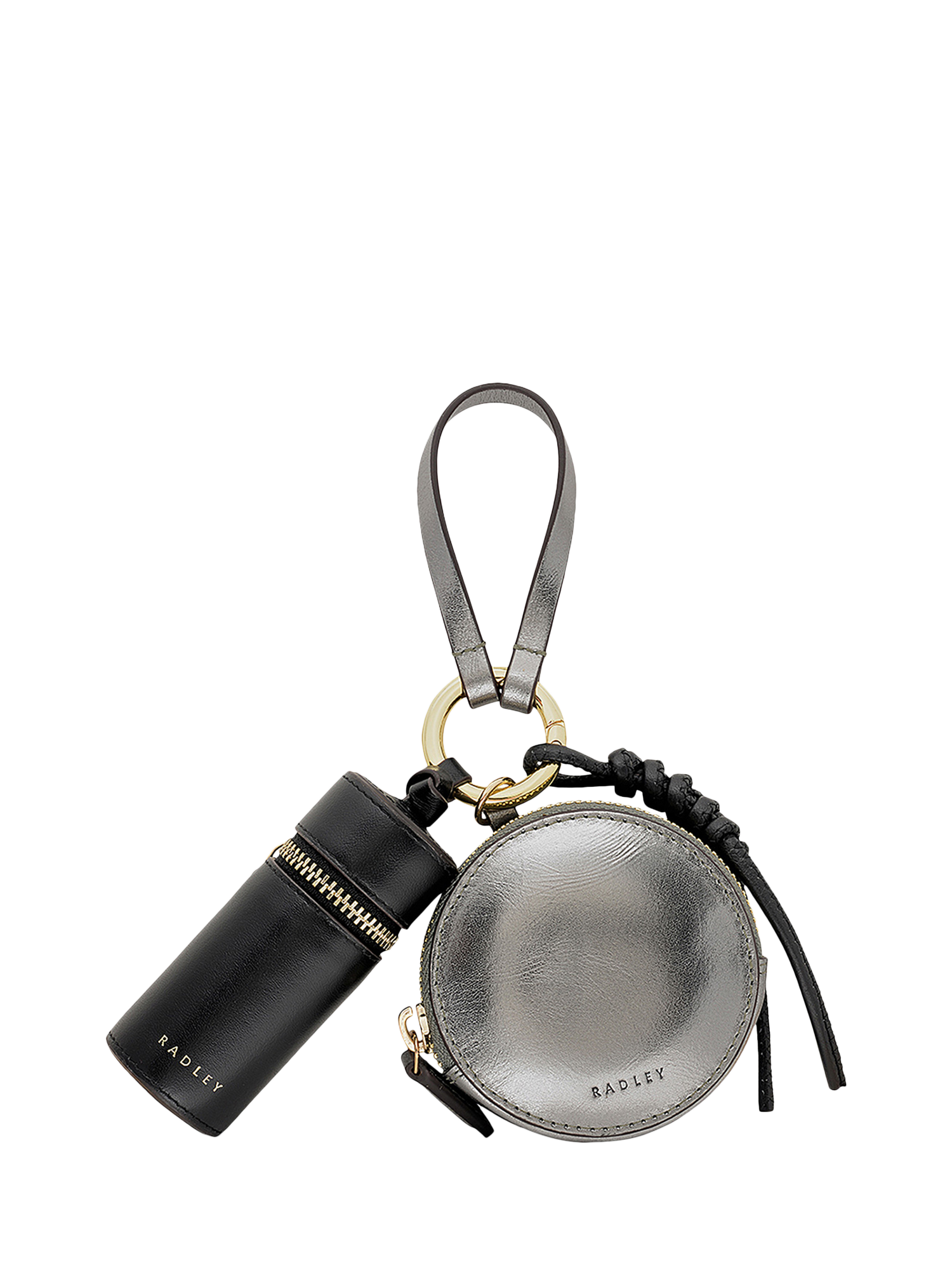Product image 1 of 3, which shows Radley Nicholas Road Pouch Keyring, Silver/Multi