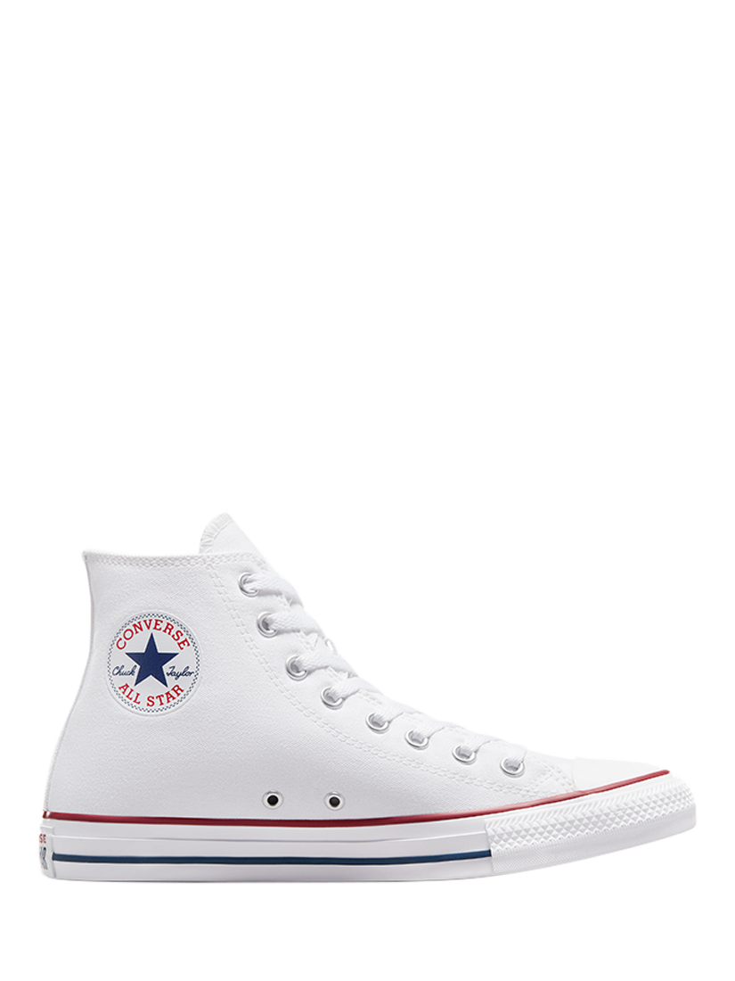 Product image 1 of 4, which shows Converse Chuck Taylor All Star Canvas Hi-Top Trainers, Optical White, 4