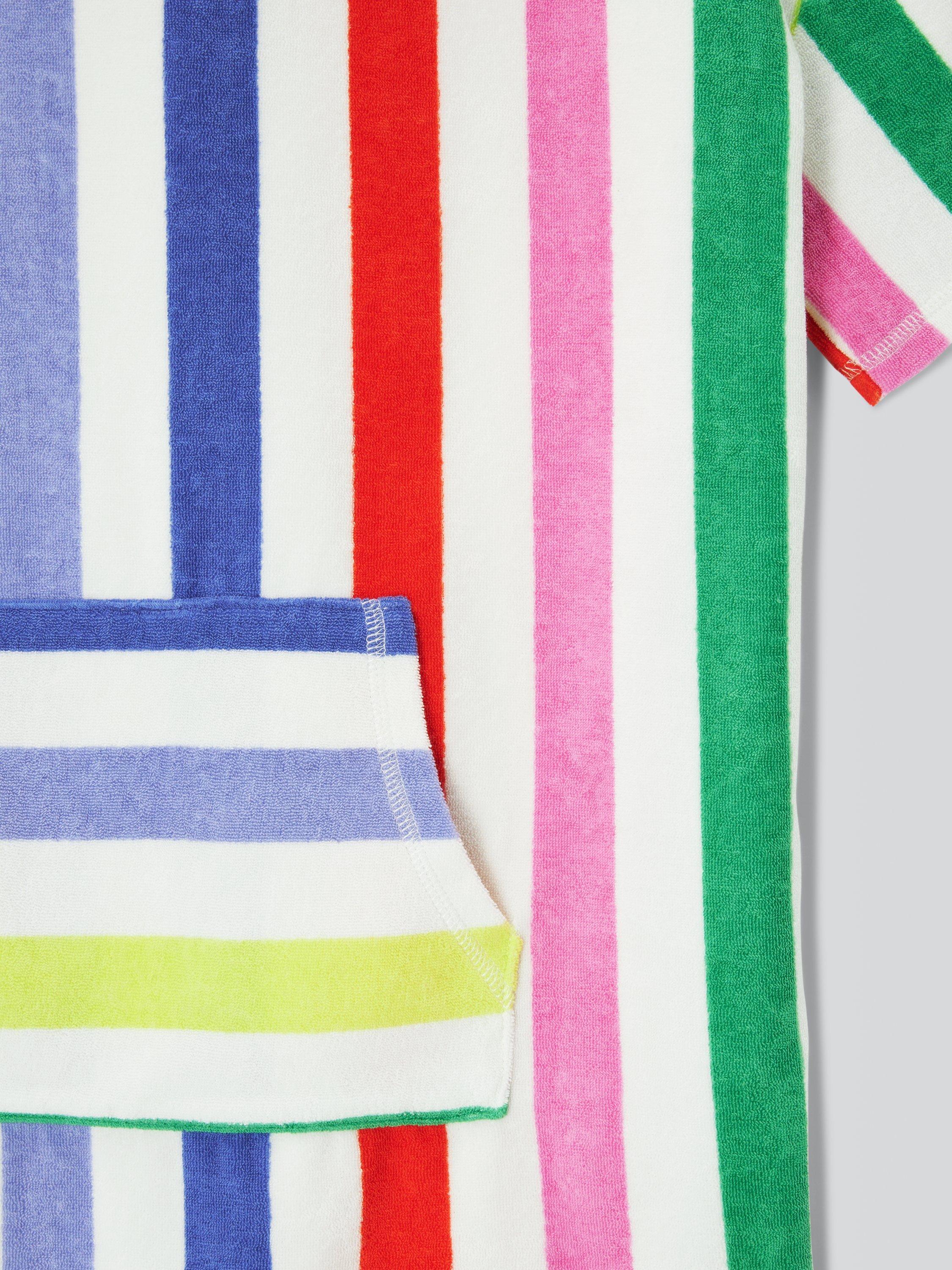 Product image 3 of 6, which shows John Lewis Kids' Stripe Towelling Poncho, Multi, 3-4 years