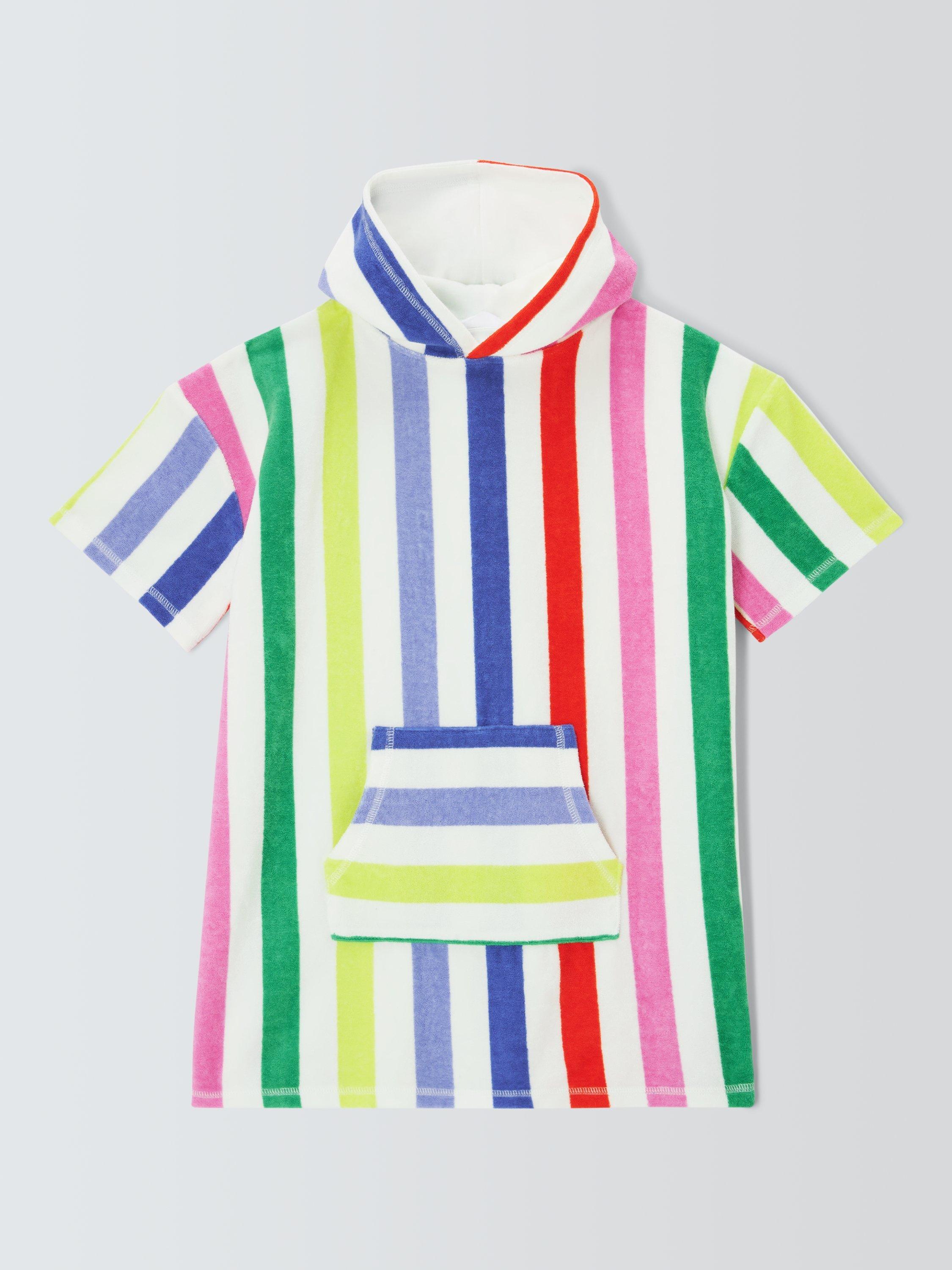 Product image 4 of 6, which shows John Lewis Kids' Stripe Towelling Poncho, Multi, 3-4 years