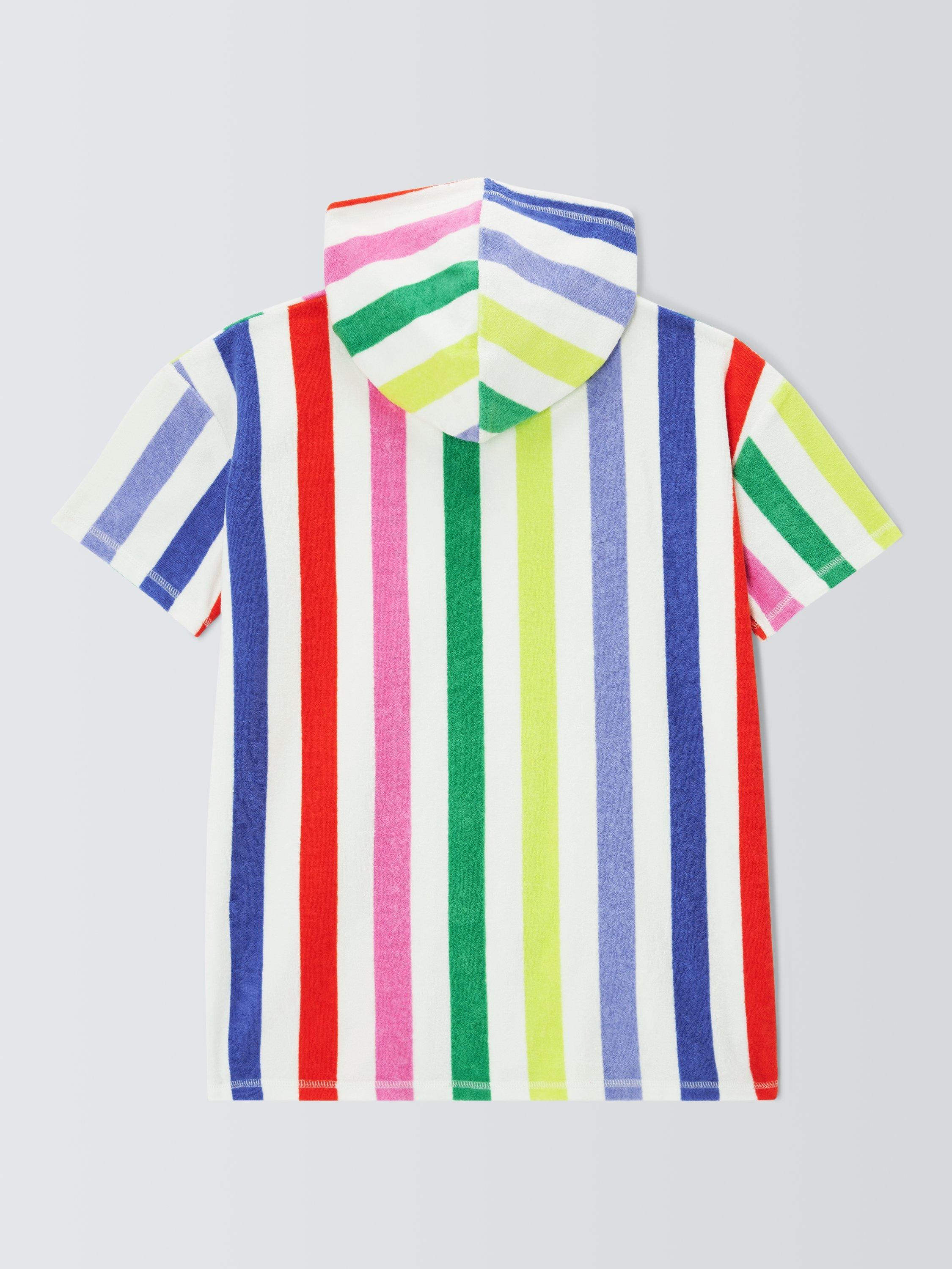 Product image 5 of 6, which shows John Lewis Kids' Stripe Towelling Poncho, Multi, 3-4 years