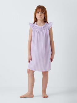 John Lewis Kids' Smocked Woven Stripe Nightdress, Multi - view 2, Multi