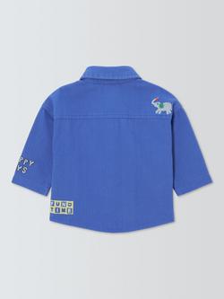 John Lewis Baby Embroidered Shacket, Blue - view 2, Blue