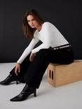 Mint Velvet Long Sleeve Layering Top, White Ivory