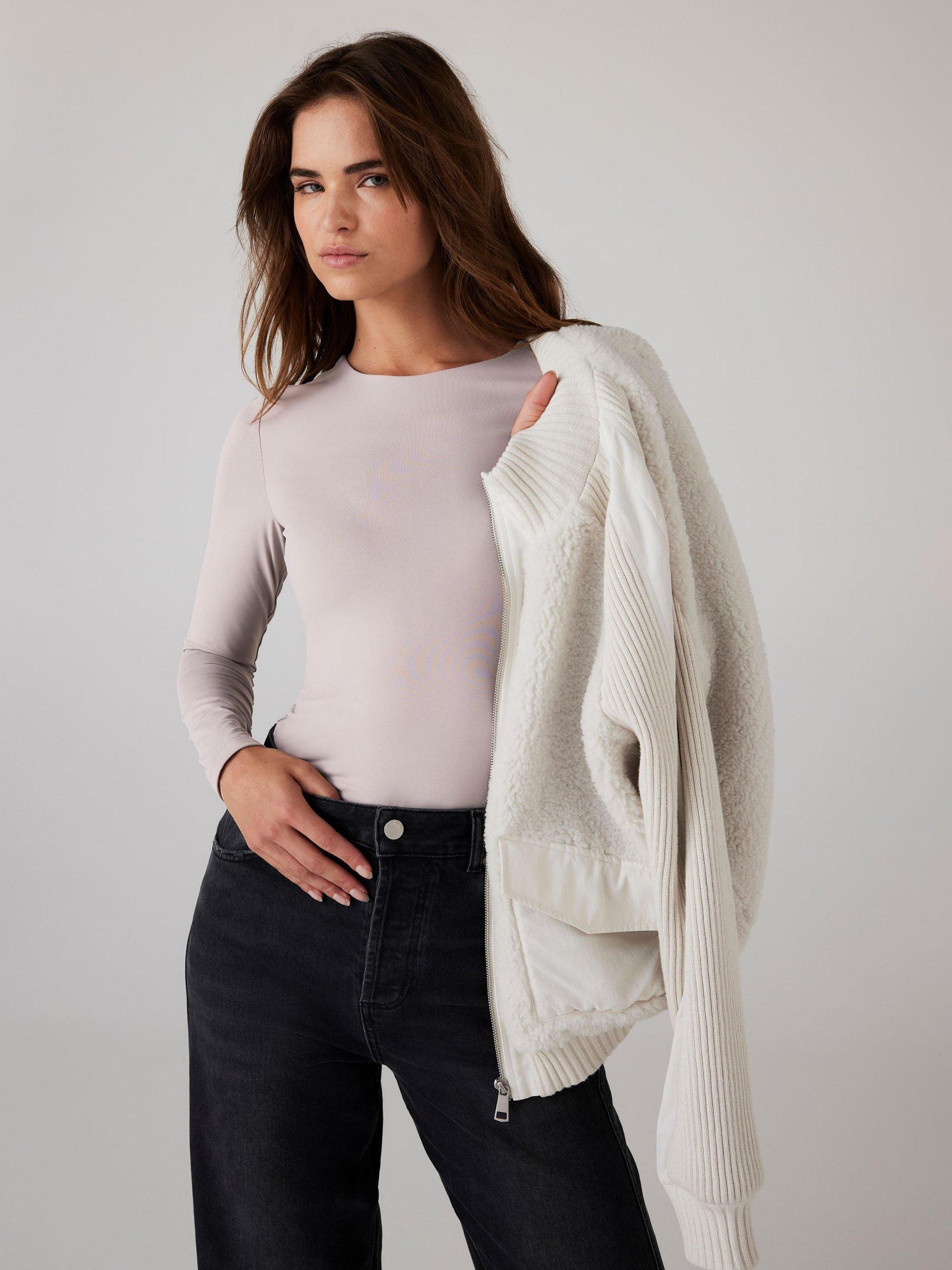 Product image 6 of 8, which shows Mint Velvet Basic Long Sleeve Top, Grey, L