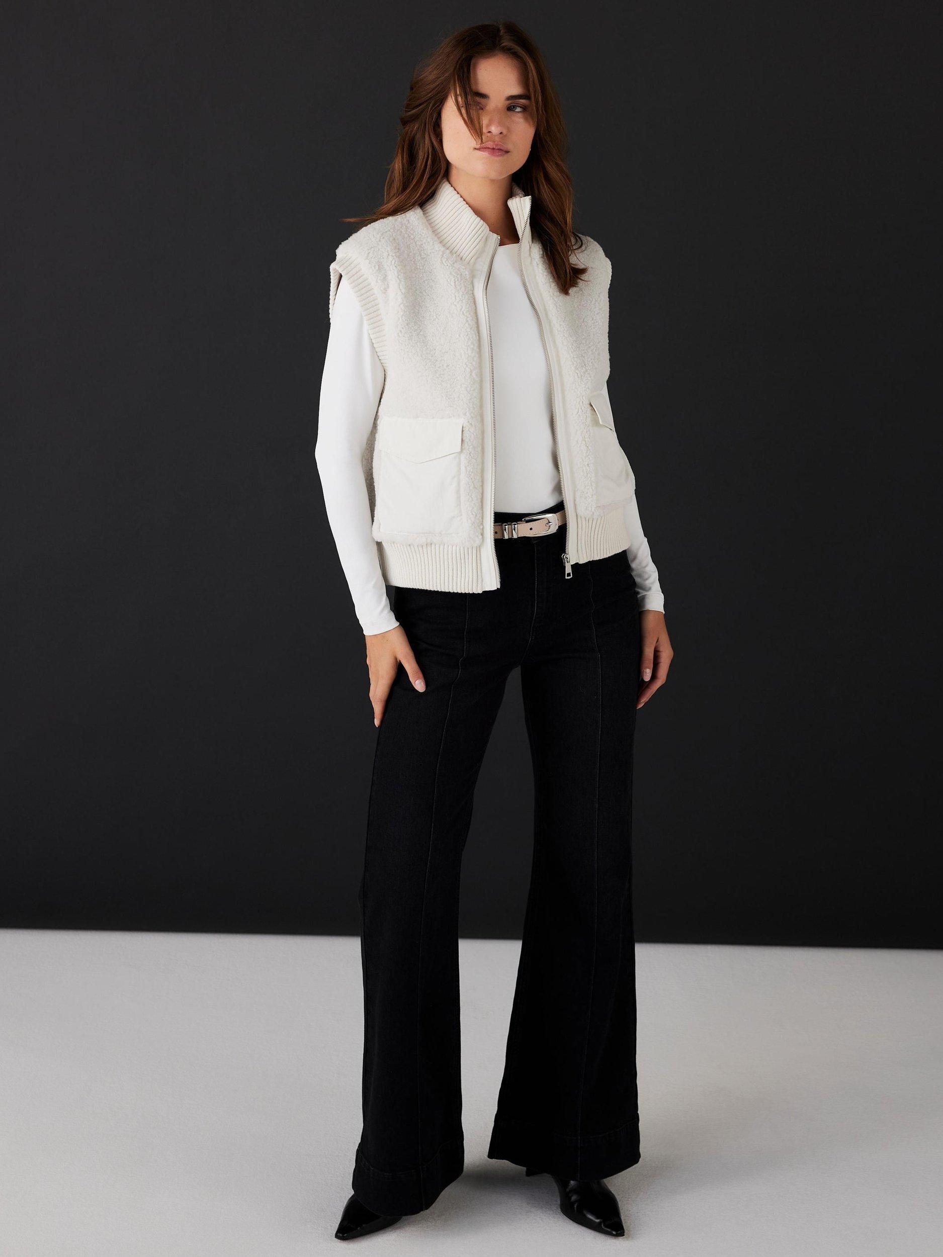 Product image 6 of 8, which shows Mint Velvet Borg Knit Gilet, White Ivory, L