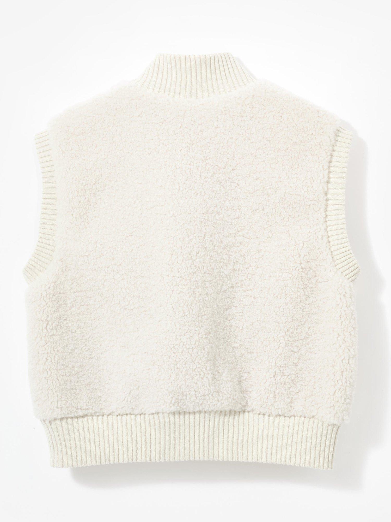 Product image 8 of 8, which shows Mint Velvet Borg Knit Gilet, White Ivory, L
