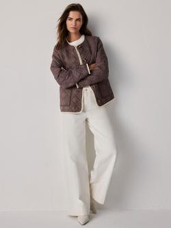 Mint Velvet Reversible Quilted Jacket, Brown/Multi, Brown/Multi