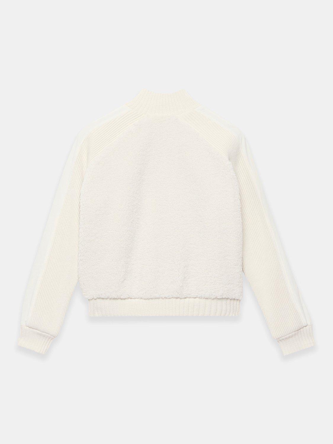 Product image 8 of 8, which shows Mint Velvet High Neck Bomber Jacket, White Ivory, L