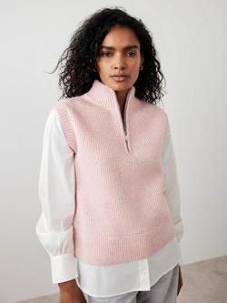 Mint Velvet Shirt Layered Knit Tank Top, Light Pink, Light Pink