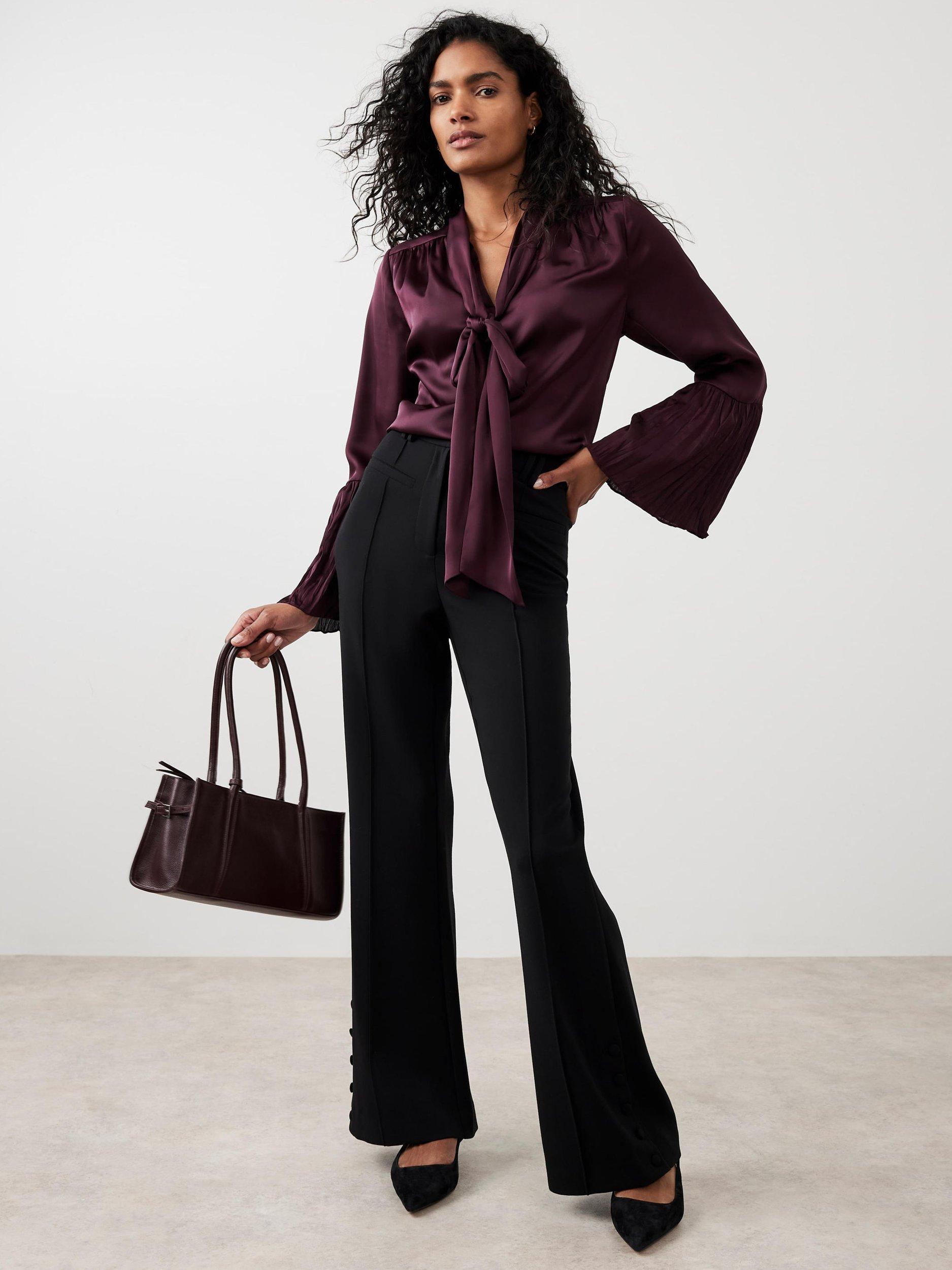 Mint Velvet Tailored Bootcut Trousers, Black