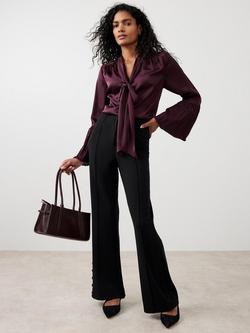 Mint Velvet Tailored Bootcut Trousers, Black, Black