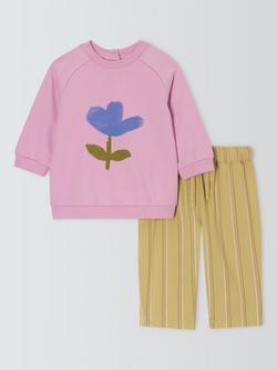 John Lewis Baby Flower Sweater & Trousers Set, Multi, Multi