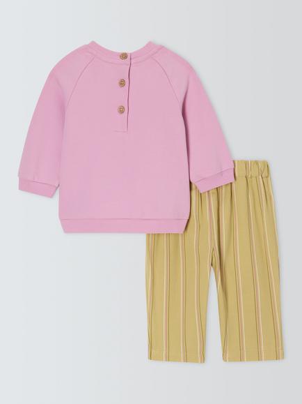 John Lewis Baby Flower Sweater & Trousers Set, Multi - view 2, Multi