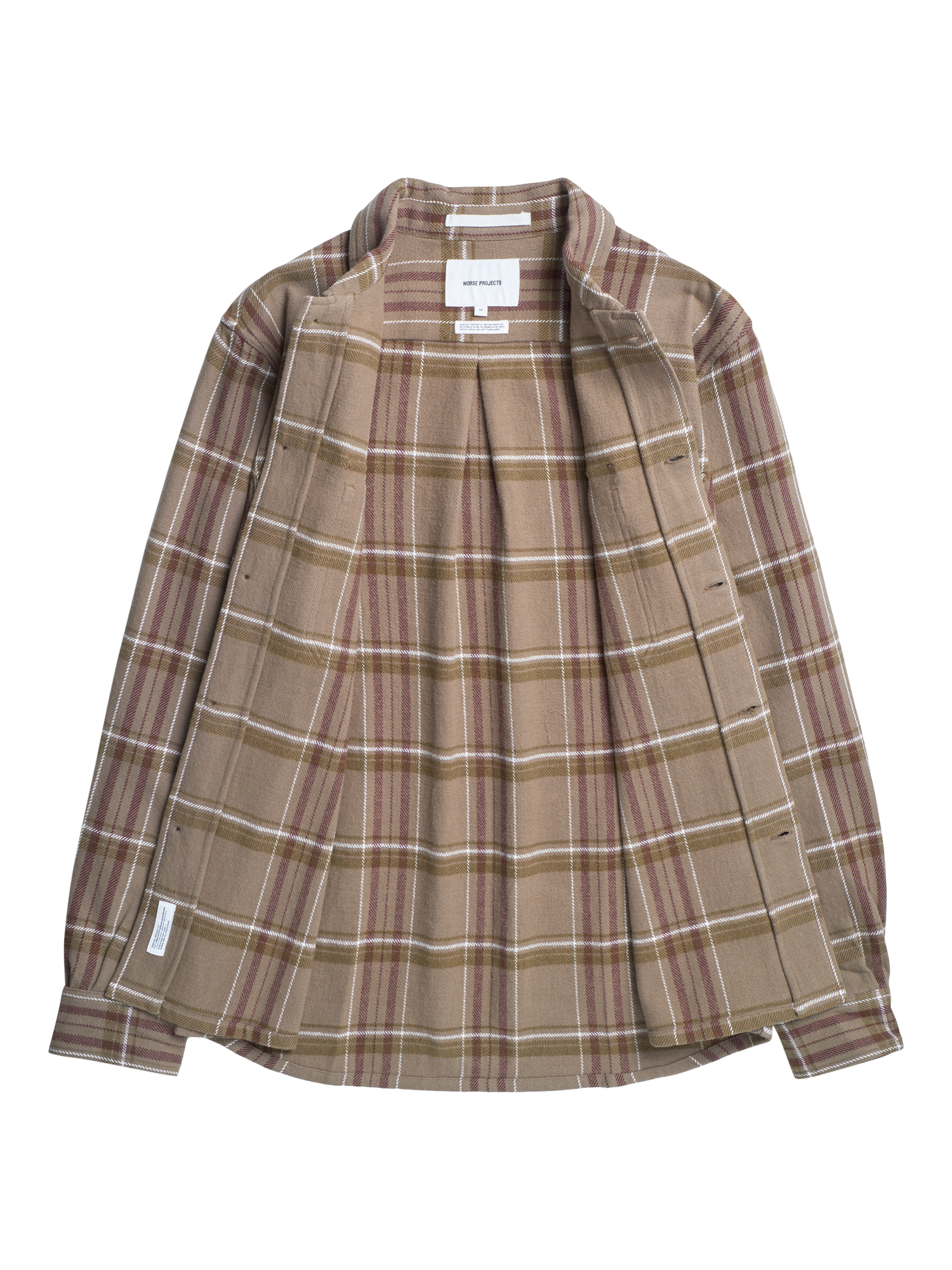 Product image 2 of 2, which shows Norse Projects Hjalmer Cotton Patch Pocket Overshirt, Walnut, S