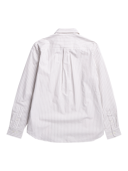 Norse Projects Algot Poplin Cotton Regular Fit Stripe Shirt, Ecru Stripe - view 2, Ecru Stripe