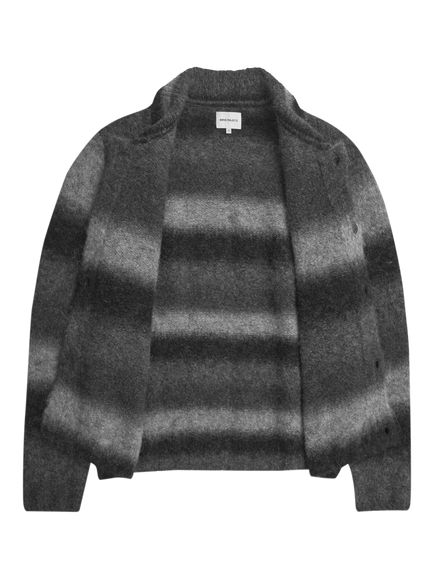 Norse Projects Erik Alpaca Wool Blend Jacket, Charcoal Melange - view 2, Charcoal Melange