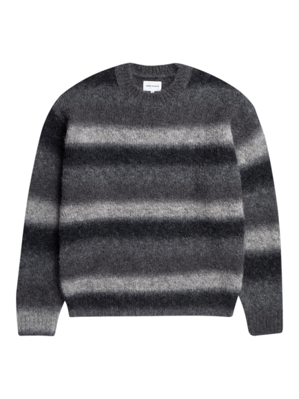 Norse Projects Jonas Gradient Alpaca Wool Blend Sweater, Charcoal Melange, Charcoal Melange