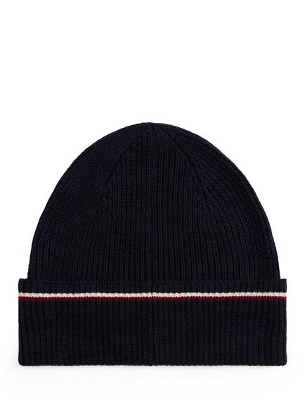 Tommy Hilfiger Logo Beanie Hat, Space Blue - view 2, Space Blue