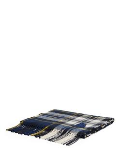 Tommy Hilfiger Wool Cashmere Blend Crest Check Scarf, Preppy Navy - view 2, Preppy Navy