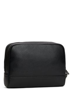 Tommy Hilfiger Pebble Grain Signature Tape Pouch, Black - view 2, Black