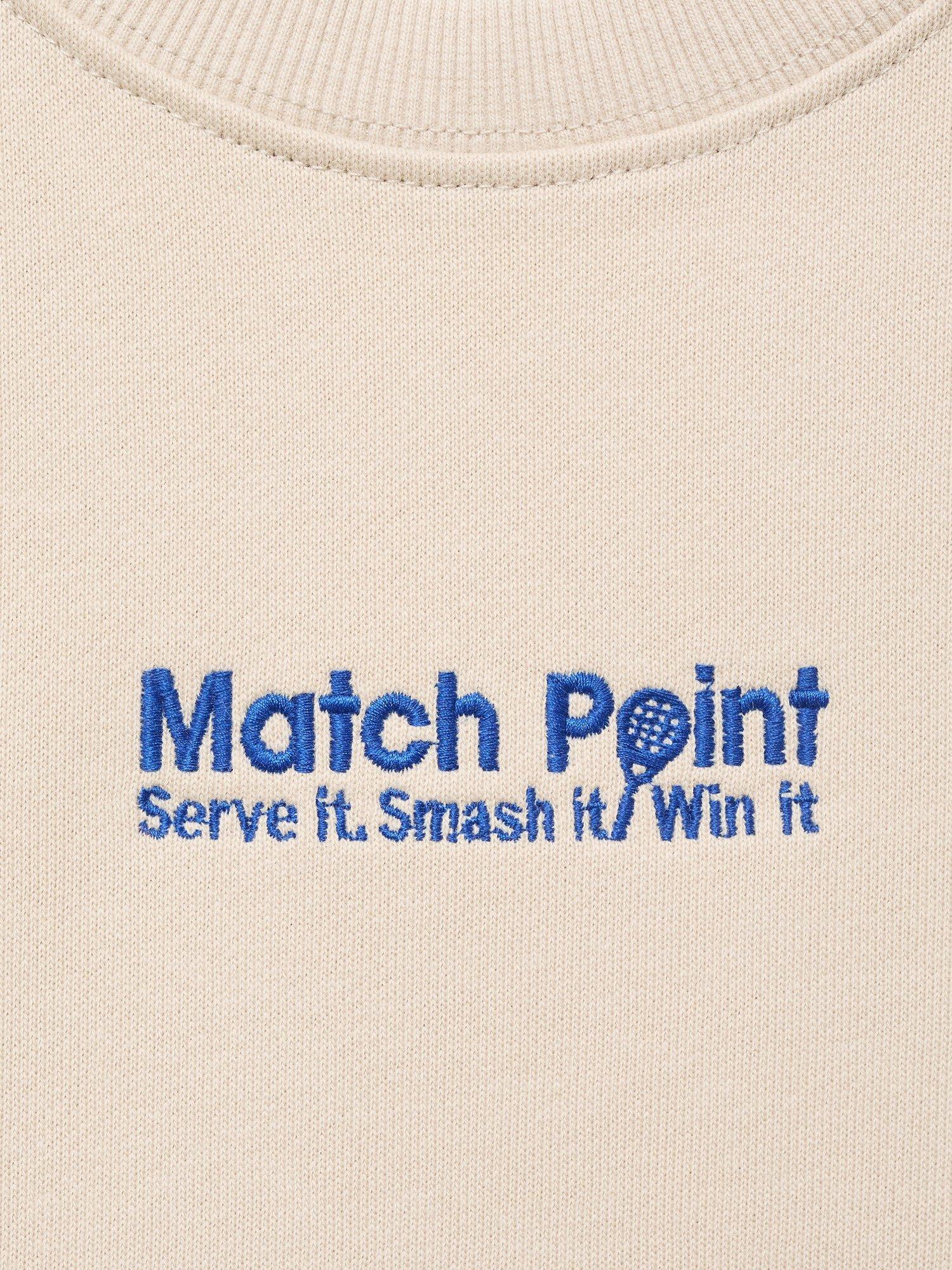 Product image 4 of 4, which shows Mango Kids' Cotton Bold Graphic Crew Neck Sweatshirt, Light Pastel Brown, 9-10 years