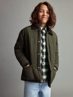 Mango Kids' Husky Quilted Jacket, Beige Khaki