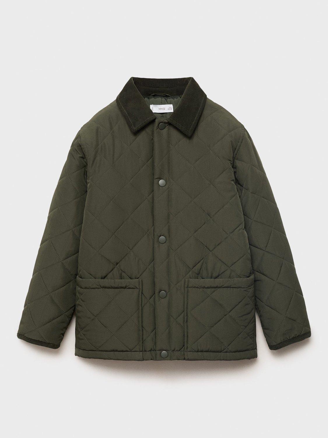 Product image 2 of 4, which shows Mango Kids' Husky Quilted Jacket, Beige Khaki, 6 years