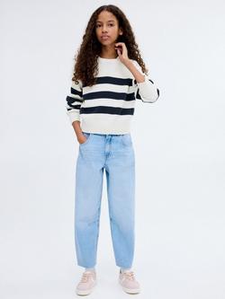 Mango Kids' Sabrina Cotton Stripe Long Sleeve Sweatshirt, Natural White