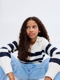 Mango Kids' Sabrina Cotton Stripe Long Sleeve Sweatshirt - view 2, Natural White