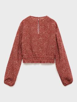 Mango Kids' Lolita Puff Sleeve Blouse, Medium Orange - view 2, Medium Orange