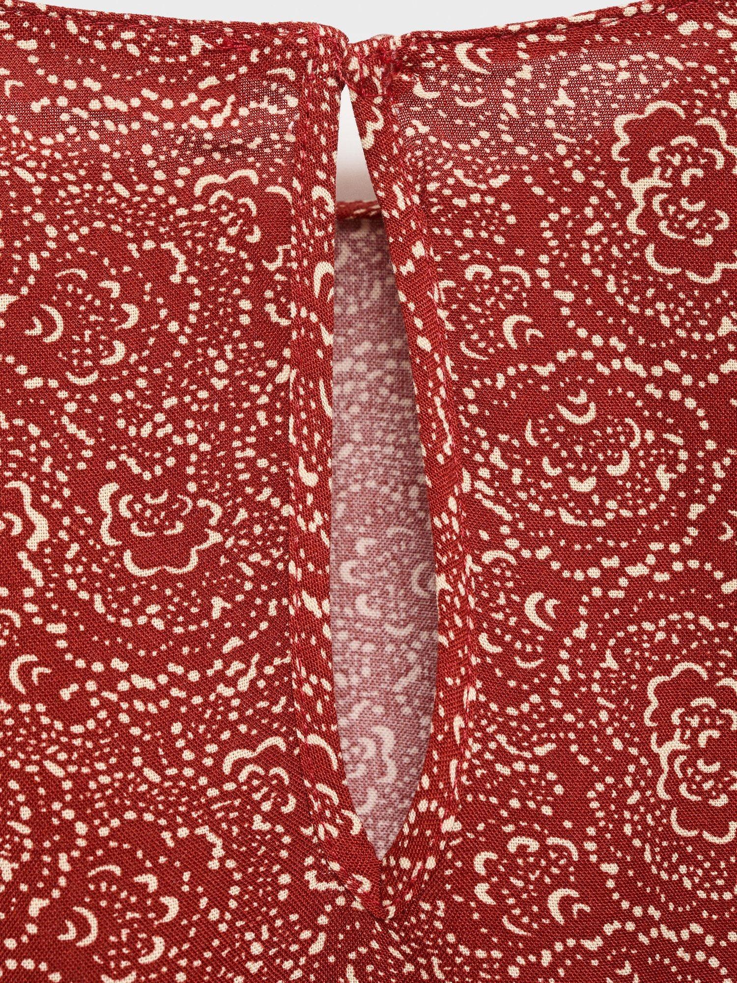 Product image 3 of 4, which shows Mango Kids' Lolita Puff Sleeve Blouse, Medium Orange, 10 years