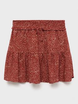 Mango Kids' Lolita Printed Skirt, Medium Orange, Medium Orange