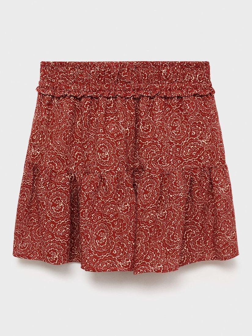 Product image 2 of 4, which shows Mango Kids' Lolita Printed Skirt, Medium Orange, 11-12 years