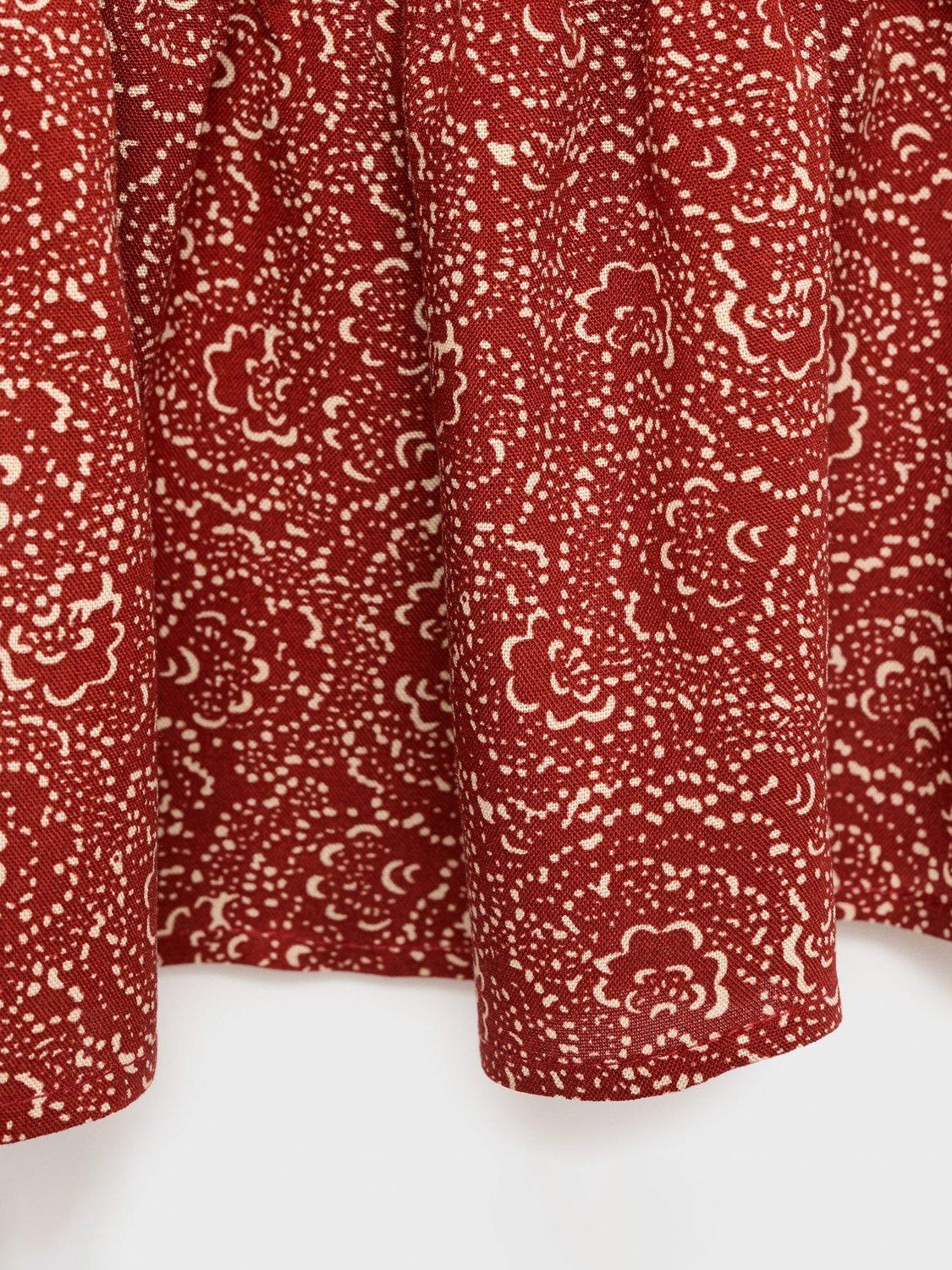 Product image 3 of 4, which shows Mango Kids' Lolita Printed Skirt, Medium Orange, 11-12 years