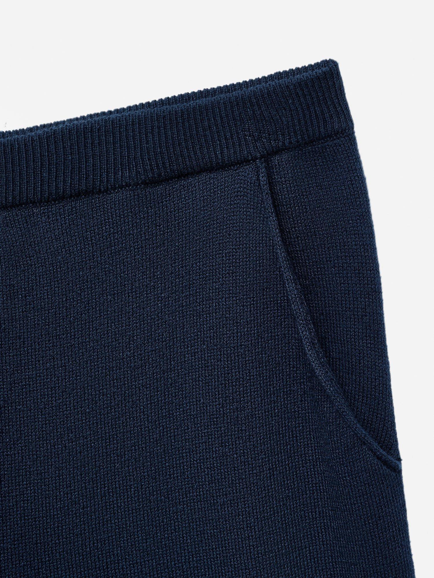 Product image 3 of 4, which shows Mango Kids' Megan Cotton Knit Trousers, Navy, 7-8 years